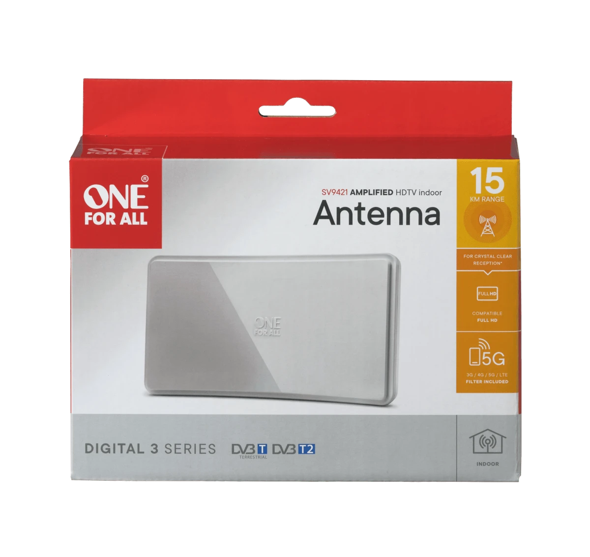 One For All VIENAS VISIEMS 42 dB, Baltas Indoor Antenna
