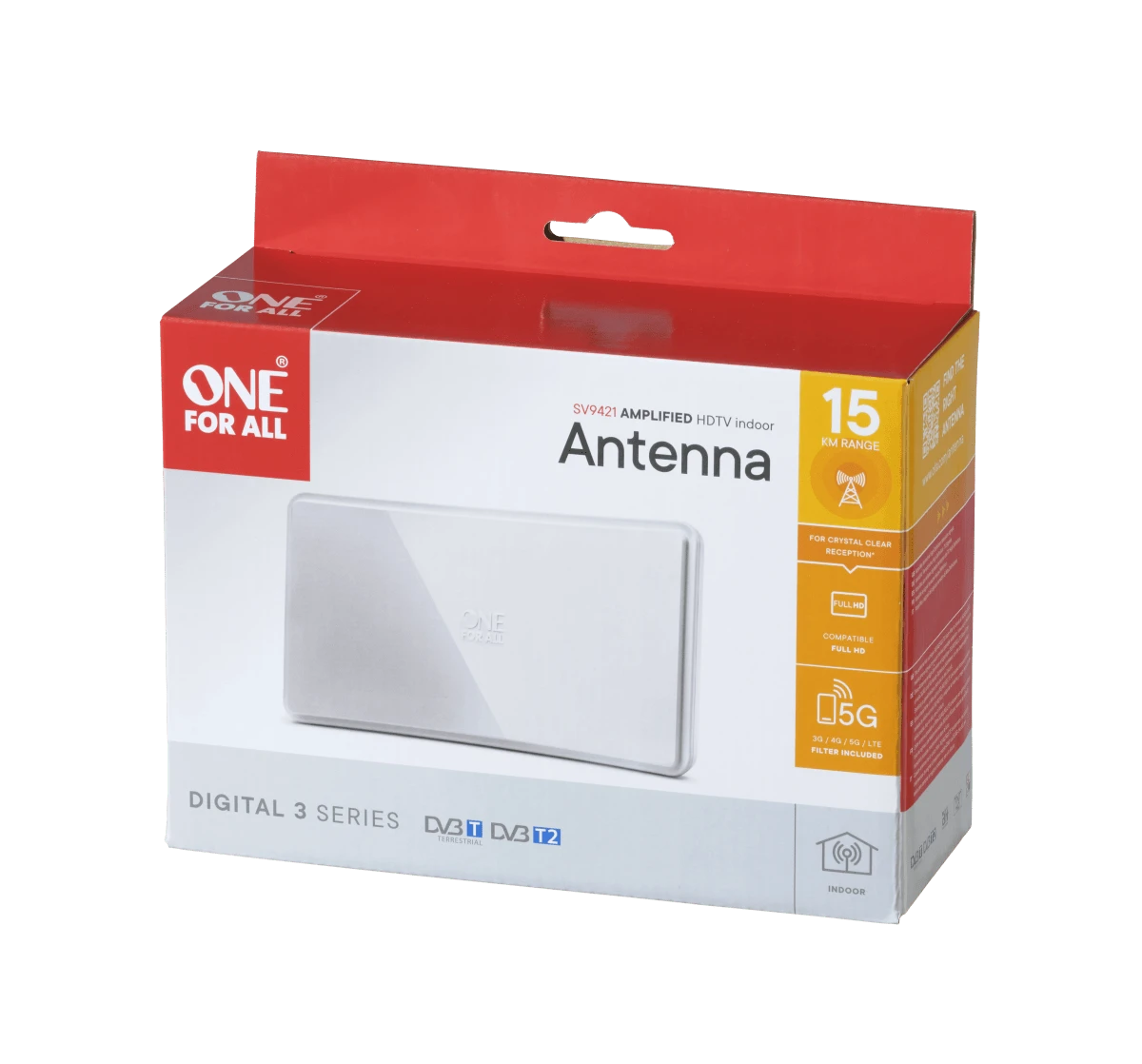 One For All VIENAS VISIEMS 42 dB, Baltas Indoor Antenna