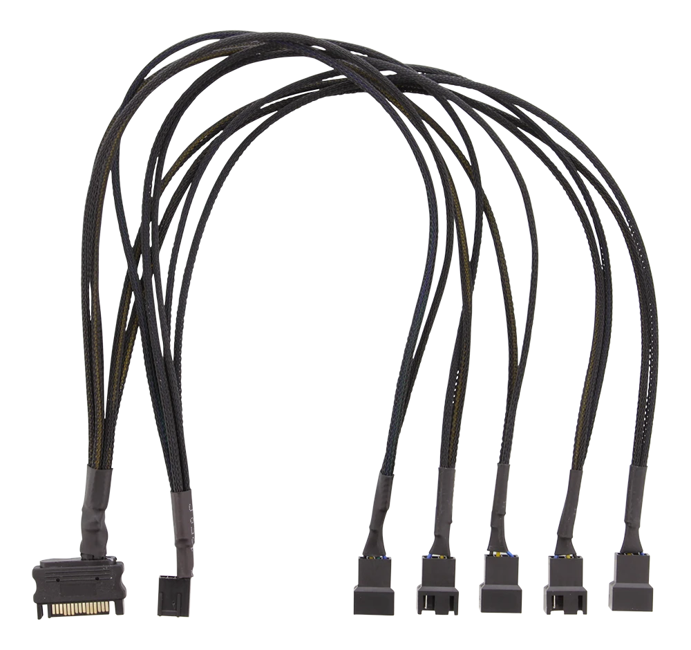 Skirstytuvas DELTACO skirtas PWM aušintuvams, 4-pin į 5x4-pin female, SATA / SSI-69