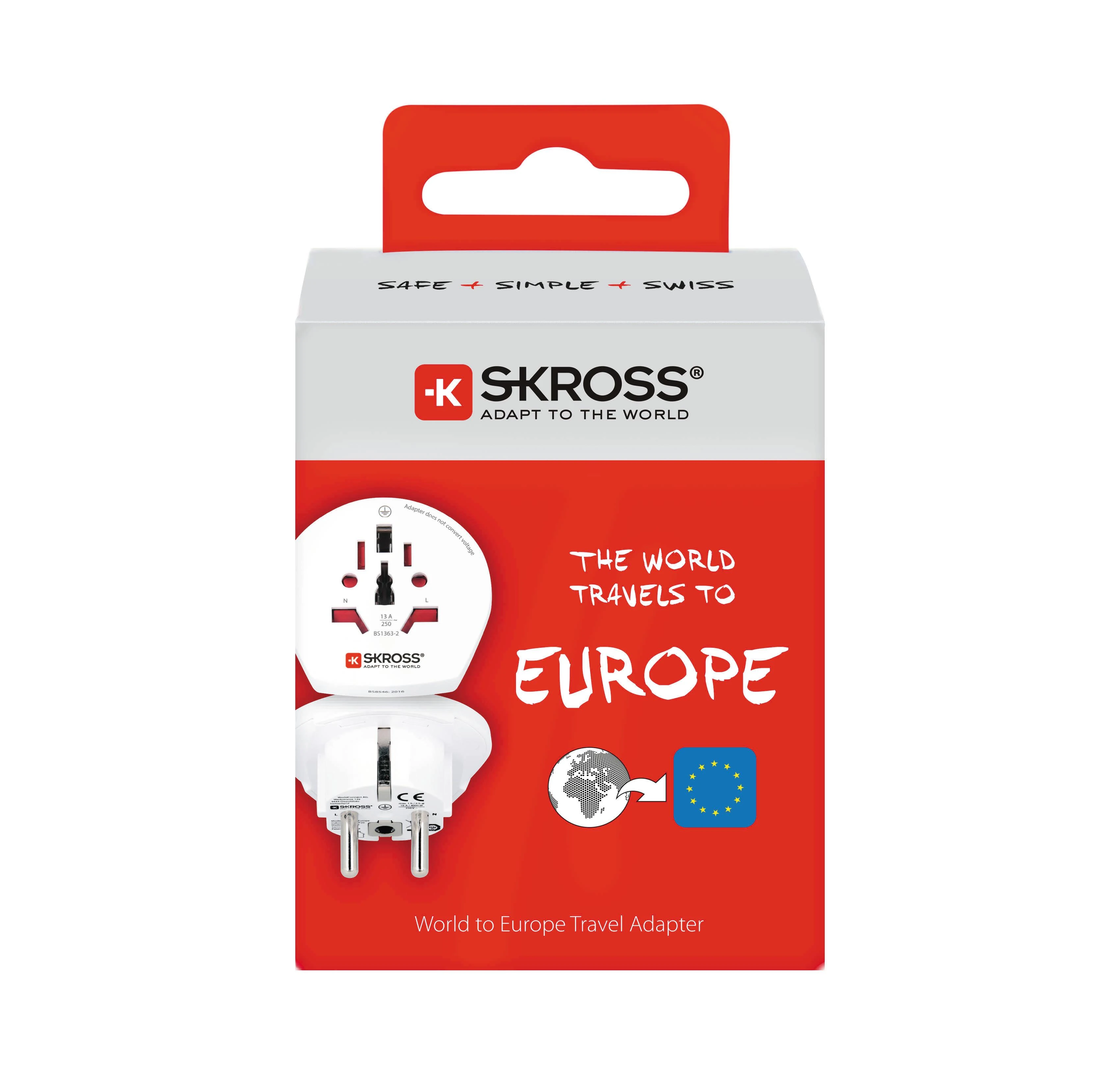 SKross kelionių adapteris pakuotėje
