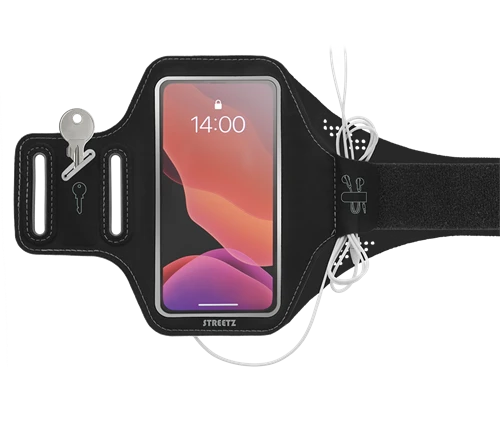 STREETZ plonas sportinis dėklas, iki 6.5" telefonams, juodas SPO-002