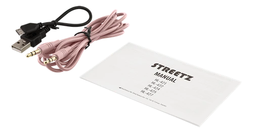 STREETZ sulankstomos ausinės „BT“ ausinės, 3,5 mm, rausvos HL-BT402