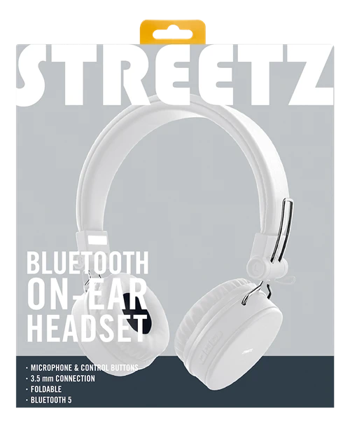 STREETZ sulankstomos ausinės BT ausinės, 3,5 mm, baltos HL-BT403