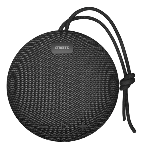 Pelė STREETZ vandeniui atsparus „Bluetooth“ garsiakalbis, 5 W, AUX, įmontuotas mikrofonas, juodas / CM763