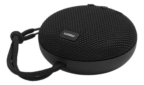 Pelė STREETZ vandeniui atsparus „Bluetooth“ garsiakalbis, 5 W, AUX, įmontuotas mikrofonas, juodas / CM763