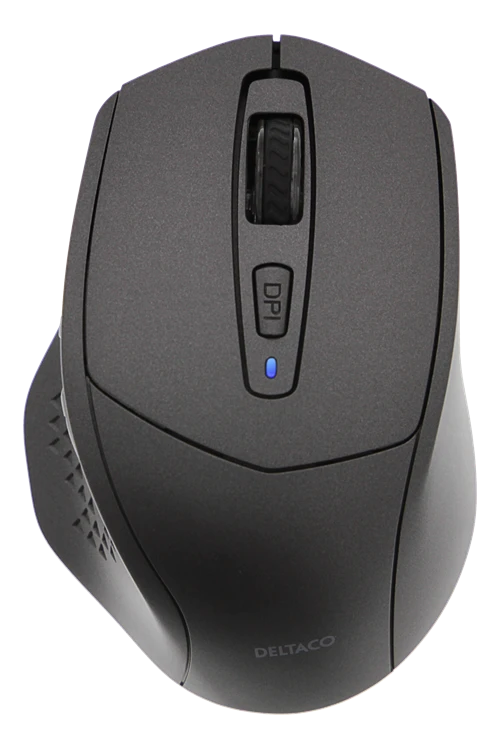 Tyli Bluetooth pelė DELTACO 800-1600 DPI, 4 mygtukai, pilka / MS-901