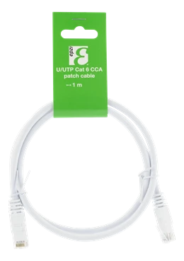 Deltaco U / UTP Cat6 kabelis, CCA, 1m, 250MHz EPZI baltas / TP-61V-CCA