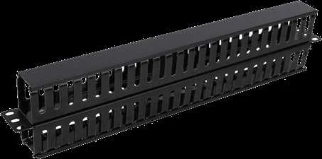 Deltacoimp 19 "kabelių panelė, metalo / plastiko, dvipusis kanalas, 1U, juodas 19-21