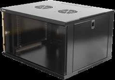 19 "spintelė, 6U, 540x450mm, tvirtinama prie sienos arba pastatoma, stiklinės durys DELTACO / 19-5406B