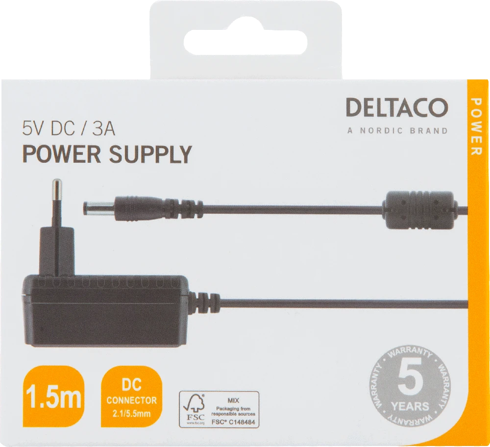Deltaco PS05-30B maitinimo adapteris originalioje pakuotėje