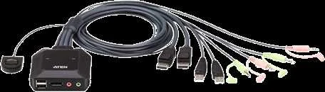 Adapteris ATEN 2xUSB-A, 1xDP, juodas / CS22DP / CS22DP-AT