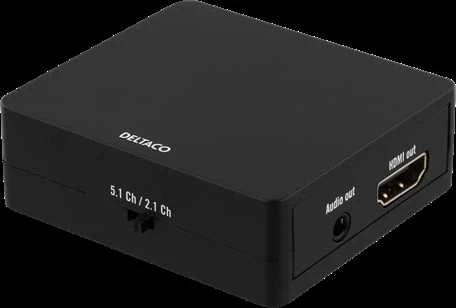 Adapteriai DELTACO HDMI į HDMI + SPDIF / 3.5mm, Ultra HD 30Hz, 5.1 / 2.1 audio, juodas / HDMI-7038