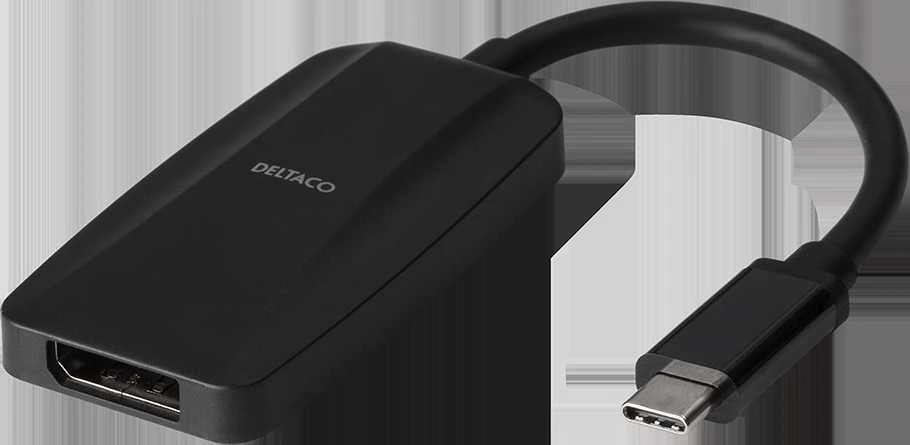 Adapteriai DELTACO USB-C - DP, USB-C ha, DP ho, 7680x4320 30Hz, 1.8m, juodas / USBC-DP8K