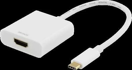 Adapteriai DELTACO USB-C į HDMI, 4096x2160 30Hz, baltas / USBC-HDMI7