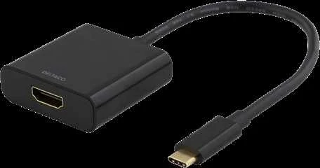 Adapteris DELTACO USB-C į HDMI, 4096x2160 30Hz, juodas / USBC-HDMI8
