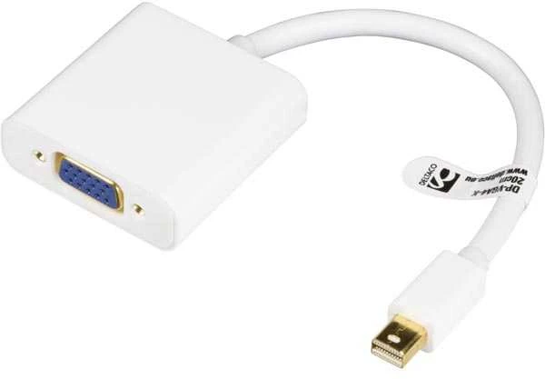 Adapteris DELTACO mini DisplayPort - VGA, baltas / DP-VGA4-K