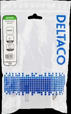 Apsaugoto tinklo lizdas,UTP 2xRJ45, Cat6 DELTACO baltas / VR-218