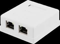 Apsaugoto tinklo lizdas,UTP 2xRJ45, Cat6 DELTACO baltas / VR-218