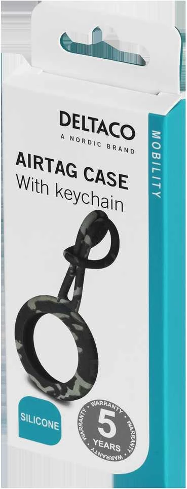 Apple AirTag dėklas DELTACO silikoninis, juodas / MCASE-TAG13