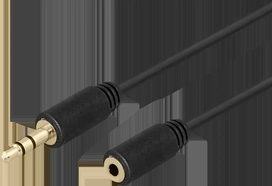 Audio kabelis DELTACO 3.5mm, paauksuotos jungtys, 2m, juodas / MM-160-K / R00180012