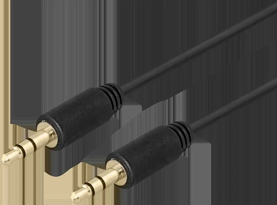 Audio kabelis DELTACO 3.5mm, paauksuotos jungtys, 5m, juodas / MM-152-K / R00180010