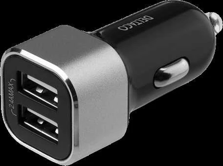 Automobilinis įkroviklis DELTACO USB, 2x USB-A, 2,4 A, 17 W USB-CAR126