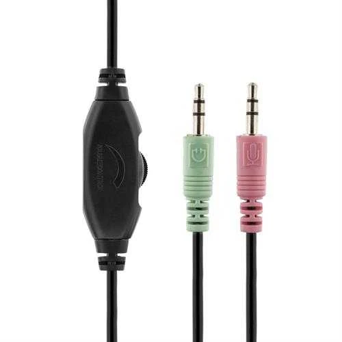 Deltaco ausinių kabelio pultelis ir 3.5mm jungtys