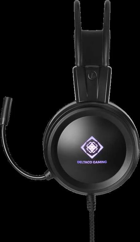 Ausinės DELTACO GAMING LED, veikia su XBOX ir Playstation, juodos / GAM-105