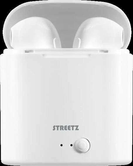 Ausinės STREETZ True Belaidės, 350 mAh su dėžute, BT5 baltos / TWS-0008