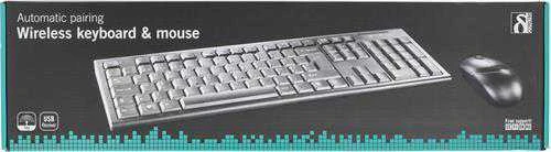 Belaidė klaviatūra ir pelė DELTACO 105 klavišai, JAV išdėstymas, 2,4 GHz USB nano imtuvas, juoda / TB-114-US