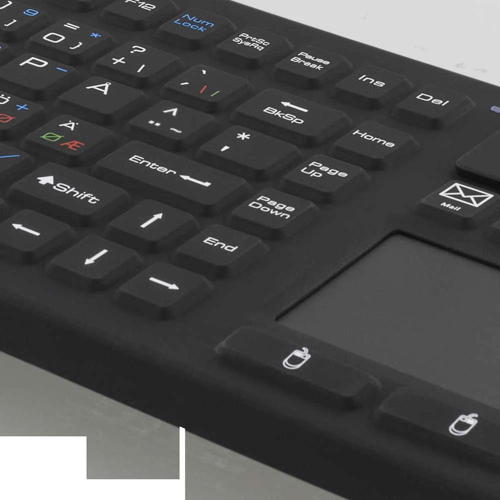 Bevielė klaviatūra DELTACO liečiamas valdymas, silikoninė, IP65, 2,4 GHz, NO išdėstymas, juoda / TB-503