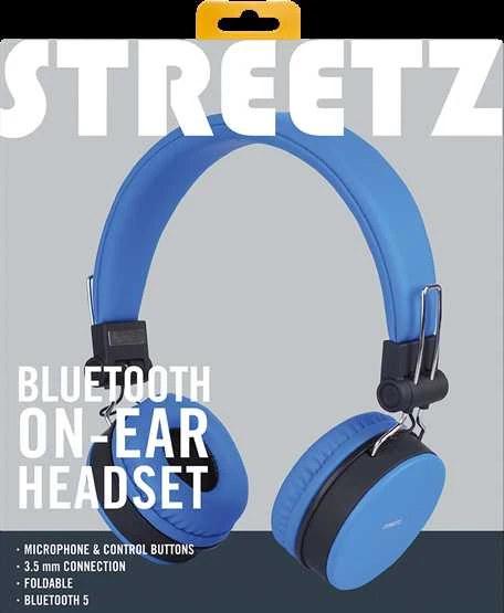 Belaidės ausinės STREETZ sulankstomos, BT 5.0, mėlynos / HL-BT401