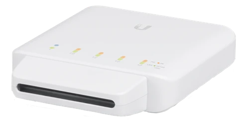 Maršrutizatorius „Ubiquiti USW-Flex“ vidinis/lauko 5 prievadų „Poe“ gigabito komutatorius su 802.3bt įvesties maitinimo palaikymu | „Ubiquiti“