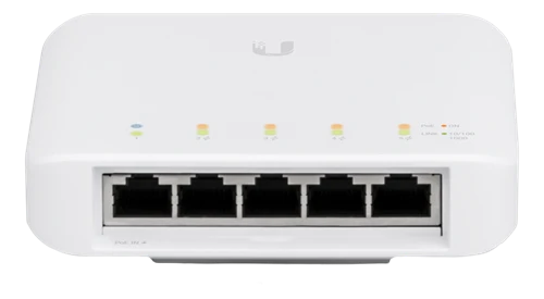 Maršrutizatorius „Ubiquiti USW-Flex“ vidinis/lauko 5 prievadų „Poe“ gigabito komutatorius su 802.3bt įvesties maitinimo palaikymu | „Ubiquiti“