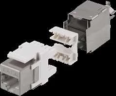 Cat6" ekranuotas "Keystone" lizdas, LSA / 110 jungtis, plastikinis, 180 DELTACO balta/metalo / MD-119