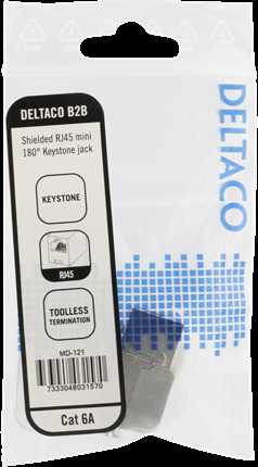 Cat6A ekranuotas "Keystone" lizdas, stalviršio gnybtas, plastikinis DELTACO / MD-121