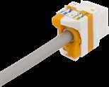 Cat6A "Keystone" lizdas, plastikinis DELTACO baltas / oranžinis / MD-123