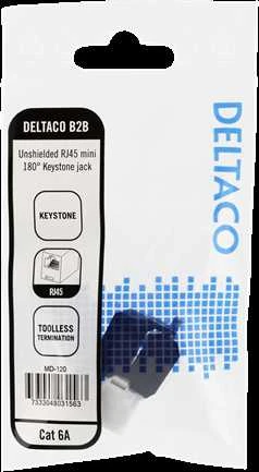 Cat6A "Keystone" lizdas, tuščio skląsčio jungtis, plastikinis DELTACO baltas / MD-120