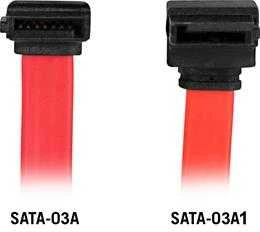 Kabelis DELTACO, SATA/SAS, kampinis (žemyn) tiesus, 0,3 m / SATA-03A