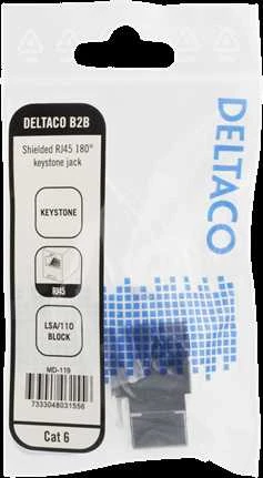 Cat6" ekranuotas "Keystone" lizdas, LSA / 110 jungtis, plastikinis, 180 DELTACO balta/metalo / MD-119