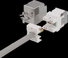 Cat6" ekranuotas "Keystone" lizdas, LSA / 110 jungtis, plastikinis, 180 DELTACO balta/metalo / MD-119
