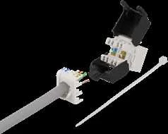 Cat6A "Keystone" lizdas, tuščio skląsčio jungtis, plastikinis DELTACO baltas / MD-120