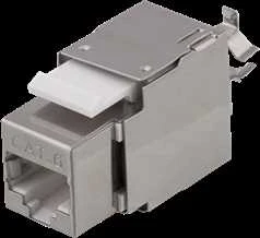 Cat6" ekranuotas "Keystone" lizdas, LSA / 110 jungtis, plastikinis, 180 DELTACO balta/metalo / MD-119