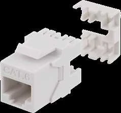 Cat6 "Keystone" jungtis, LSA / 110 jungtis, plastikinis, 180 DELTACO baltas / MD-118