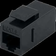 Cat6 "Keystone" jungtis, neekranuota, 2xRJ45, plastikinė, 180 DELTACO juoda / MD-125