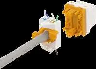 Cat6A "Keystone" lizdas, plastikinis DELTACO baltas / oranžinis / MD-123