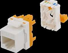Cat6A "Keystone" lizdas, plastikinis DELTACO baltas / oranžinis / MD-123