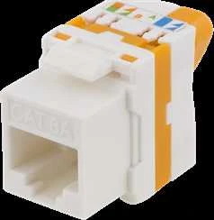 Cat6A "Keystone" lizdas, plastikinis DELTACO baltas / oranžinis / MD-123