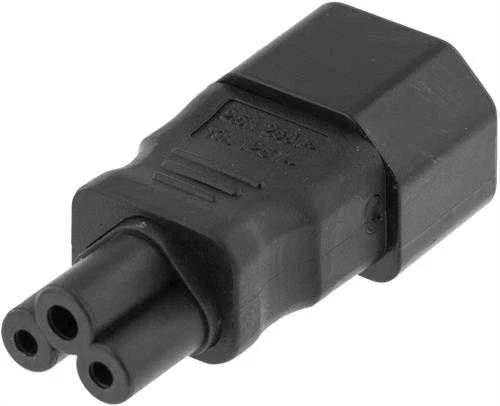 Juodas C14 į C5 maitinimo adapteris