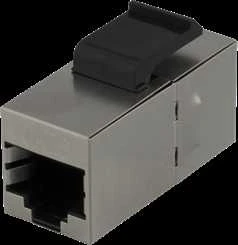 DELTACO Cat6 "Keystone" jungtis, ekranuotas, 2xRJ45,, 180, Metalinis / MD-126